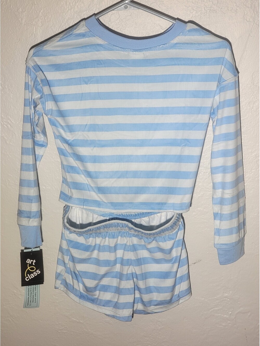 Art Class Girls Cozy soft fleece meteral 2pc Striped Pajama Set Medium (7/8)